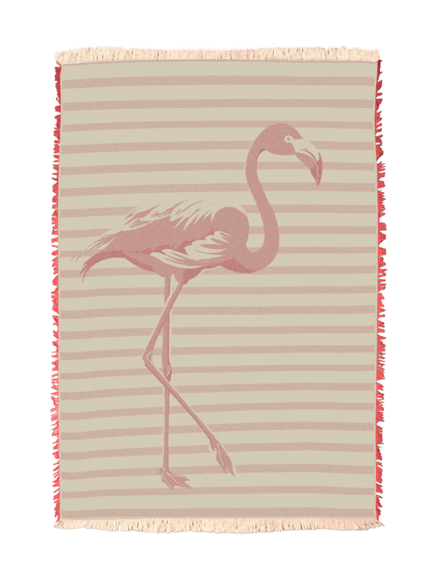 Pink Flamingo Stripes Towel