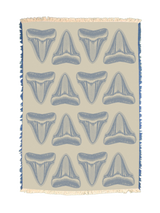 Sharks Teeth In Dark Blue Towel